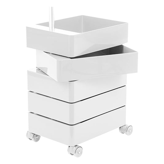 360° drawer unit, 5 drawers, white