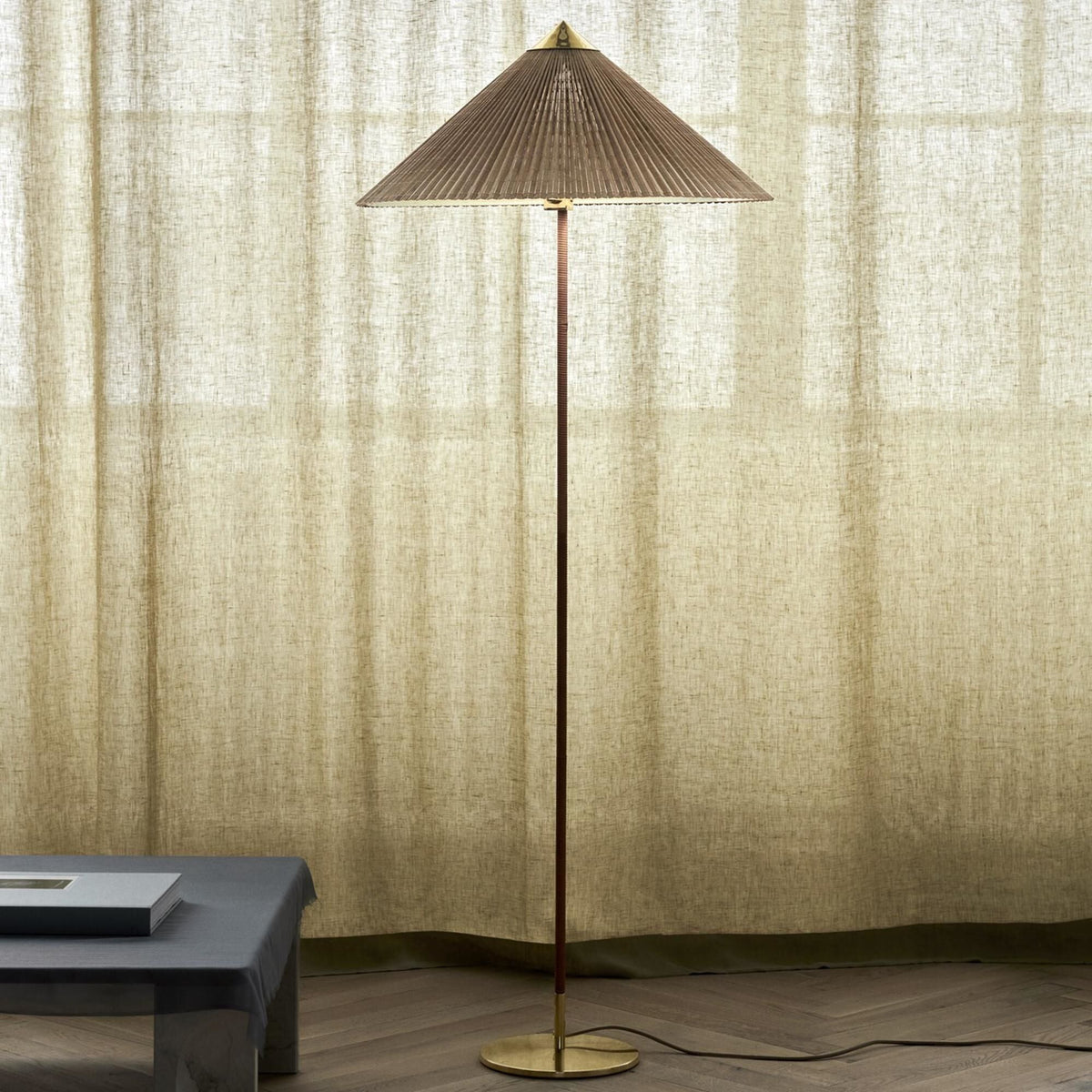 Tynell Collection 9602 Floor Lamp Brass/ Bamboo