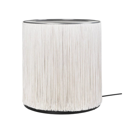 Model 597 Floor Lamp Polished Aluminum/Cream Fringe