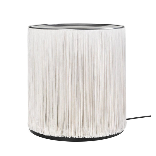 Model 597 Floor Lamp Polished Aluminum/Cream Fringe