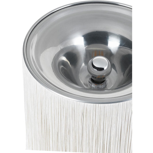 Model 597 Floor Lamp Polished Aluminum/Cream Fringe
