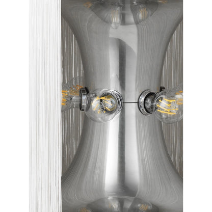 Model 597 Floor Lamp Polished Aluminum/Cream Fringe