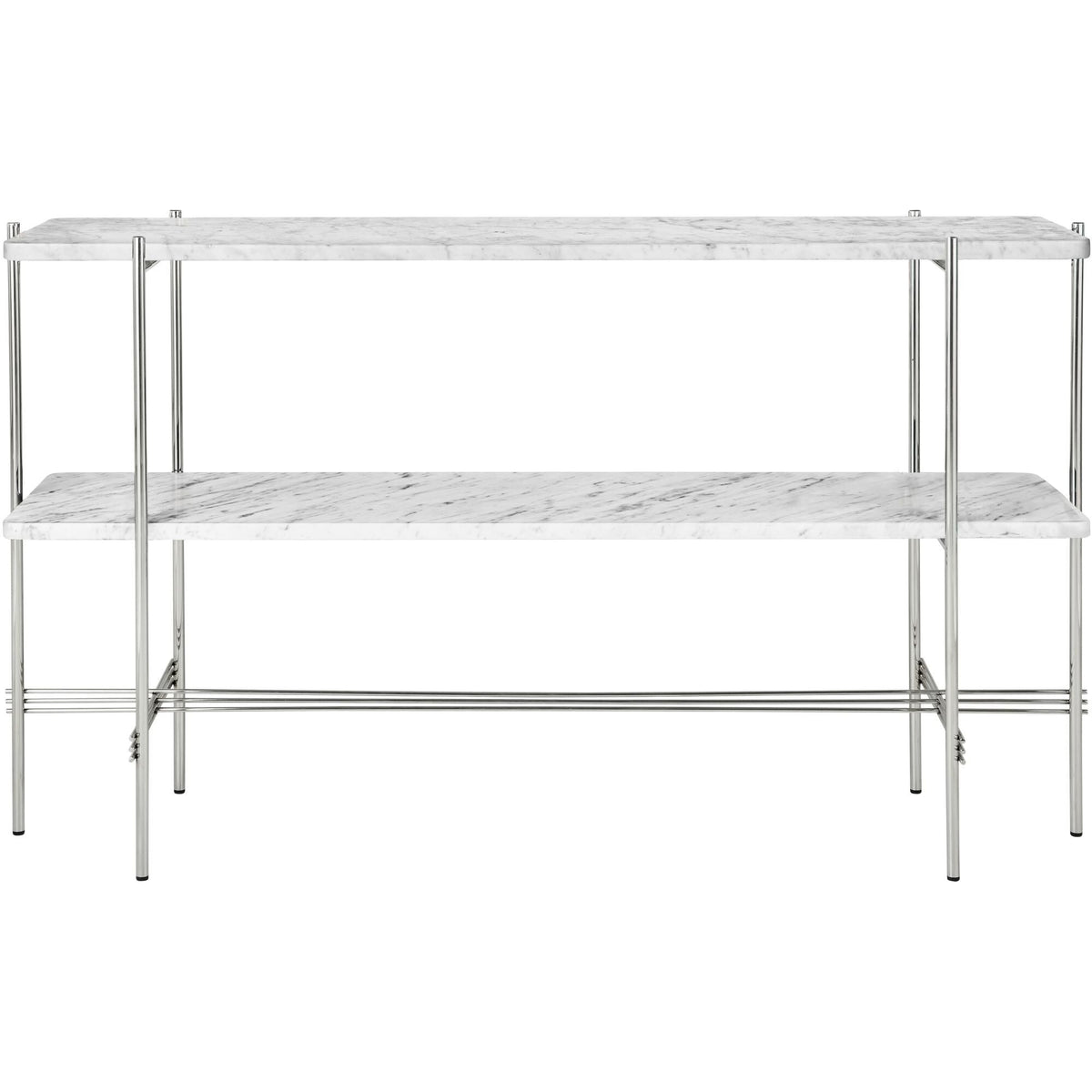 TS Console Table H72 cm w. 2 Shelves Black/ Black Marquina Marble