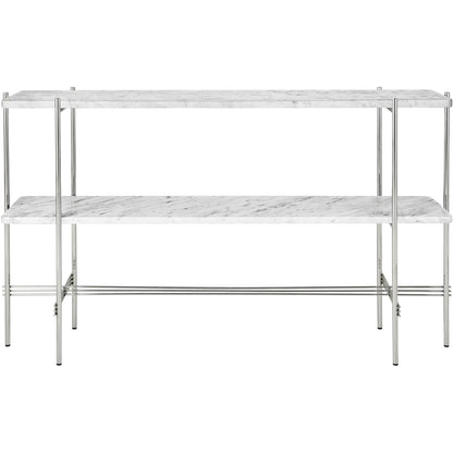 TS Console Table H72 cm w. 2 Shelves Black/ Black Marquina Marble