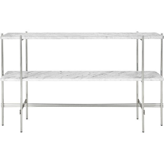 TS Console Table H72 cm w. 2 Shelves Black/ Black Marquina Marble