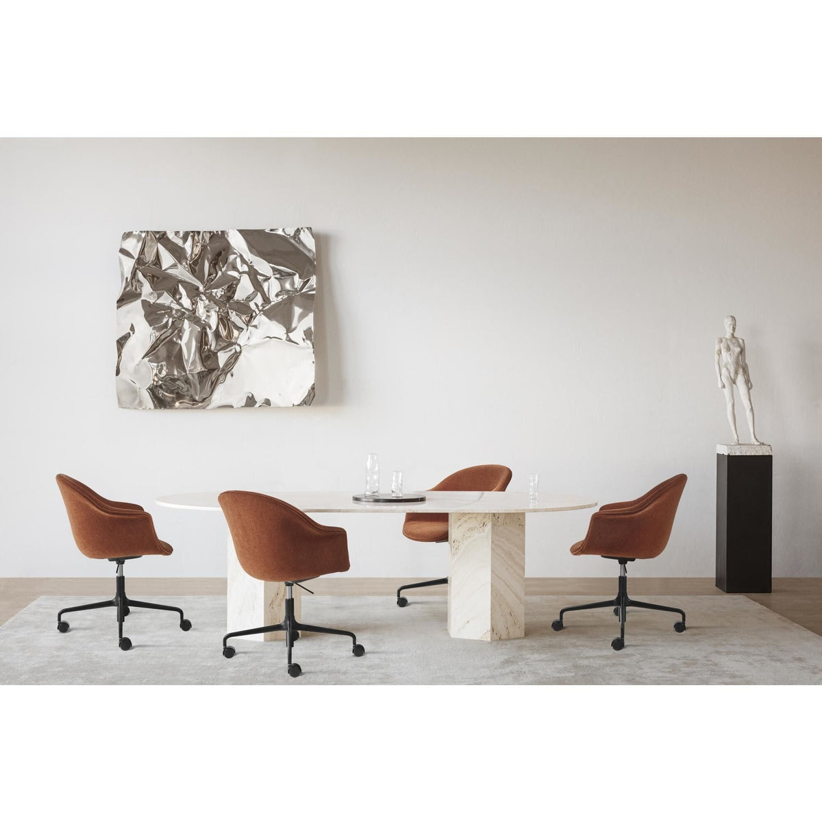Bat Office Chair Upholstered Front Matt Black/905 Dune