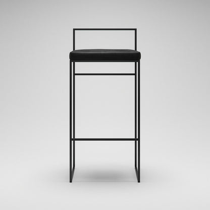 Department Bar Stool with Backrest 90 cm Black/Black Velvet