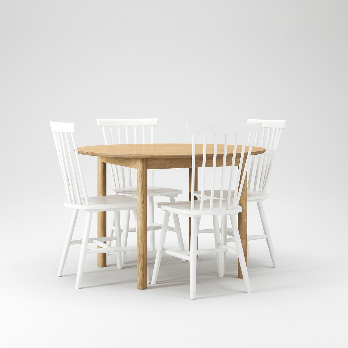 Department Wood Dining Table Set Oak/ White