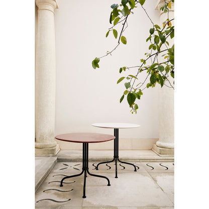 Carmel Bistro Café Table 74x75x75 Matt Black/Rock Red