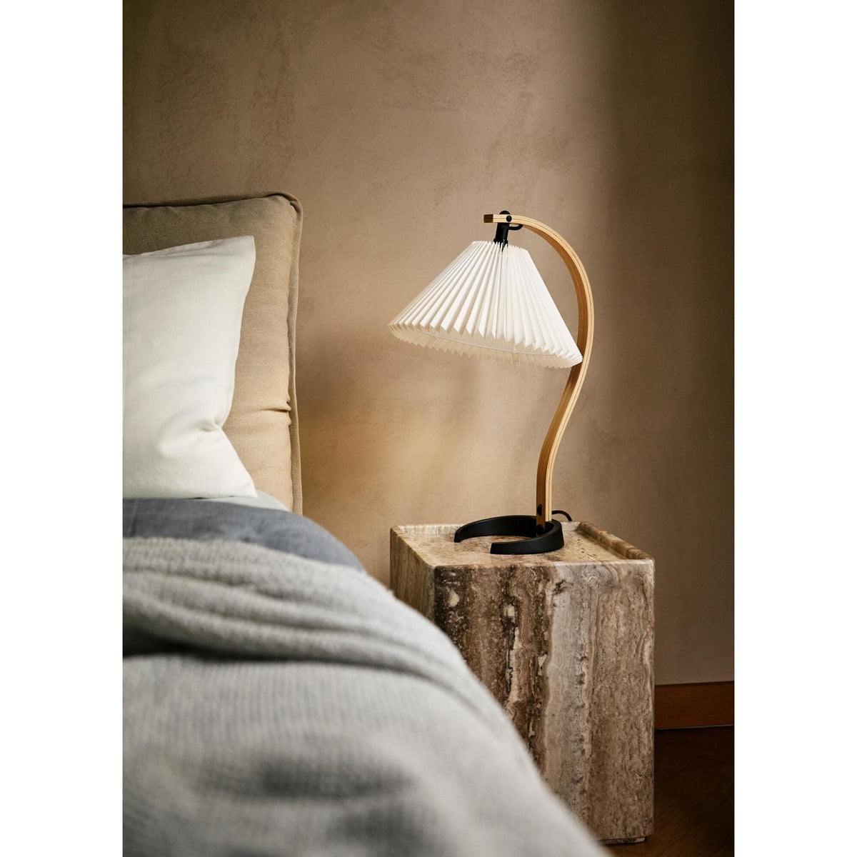 Timberline Table Lamp White/ Birch