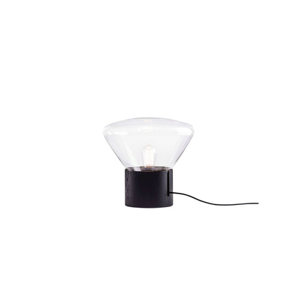 Muffins Wood 01 Table/ Floor Lamp Transparent Glass/ Black Oak with Black Cord