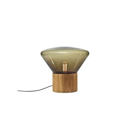 Muffins Wood 01 Table/ Floor Lamp Transparent Glass/ Black Oak with Black Cord