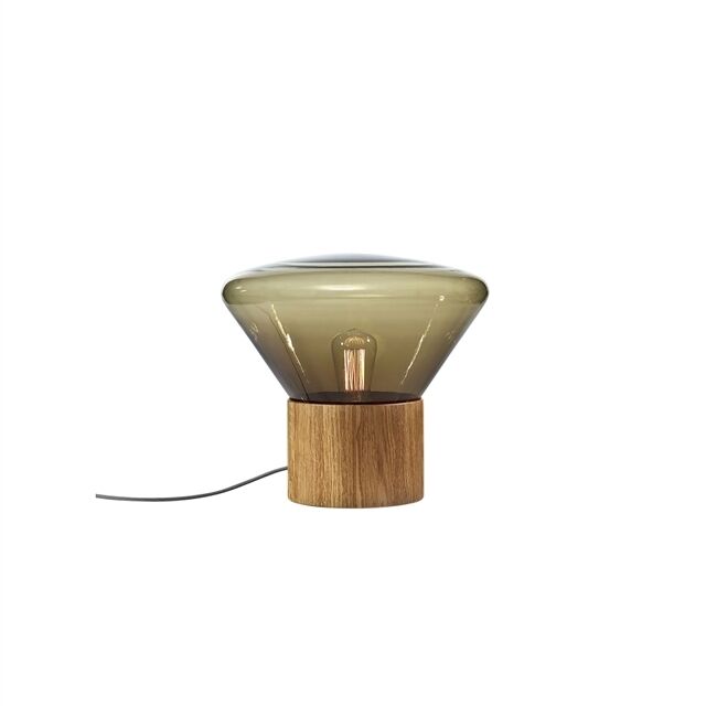 Muffins Wood 03B Pendant Transparent Glass/ Black Oak with Black Cord