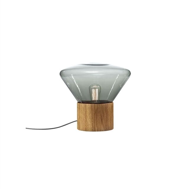 Muffins Wood 03B Pendant Transparent Glass/ Black Oak with Black Cord