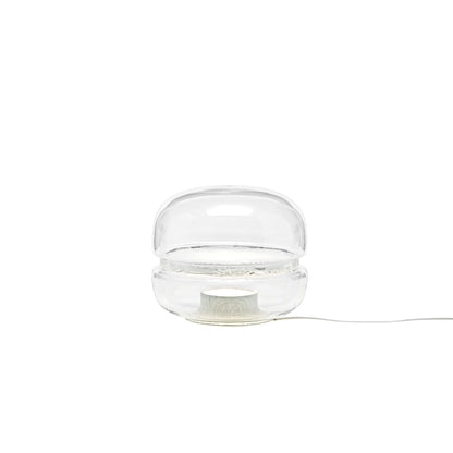 Macaron Table Lamp Small Clear Glass/ White Onyx