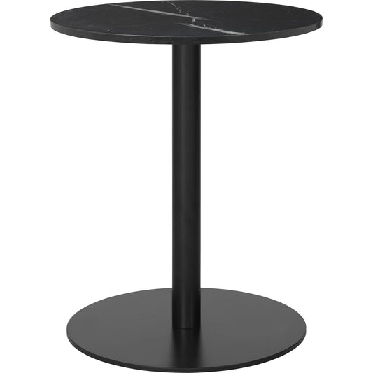 1.0 Dining Table Round Ø60 cm M. Black Base and Black Marquina Marble Top