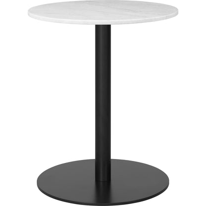 1.0 Dining Table Round Ø60 cm M. Black Base and White Carrara Marble Top