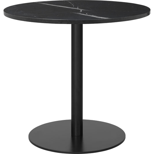 1.0 Dining Table Round Ø80 cm M. Black Base and Black Marquina Marble Top