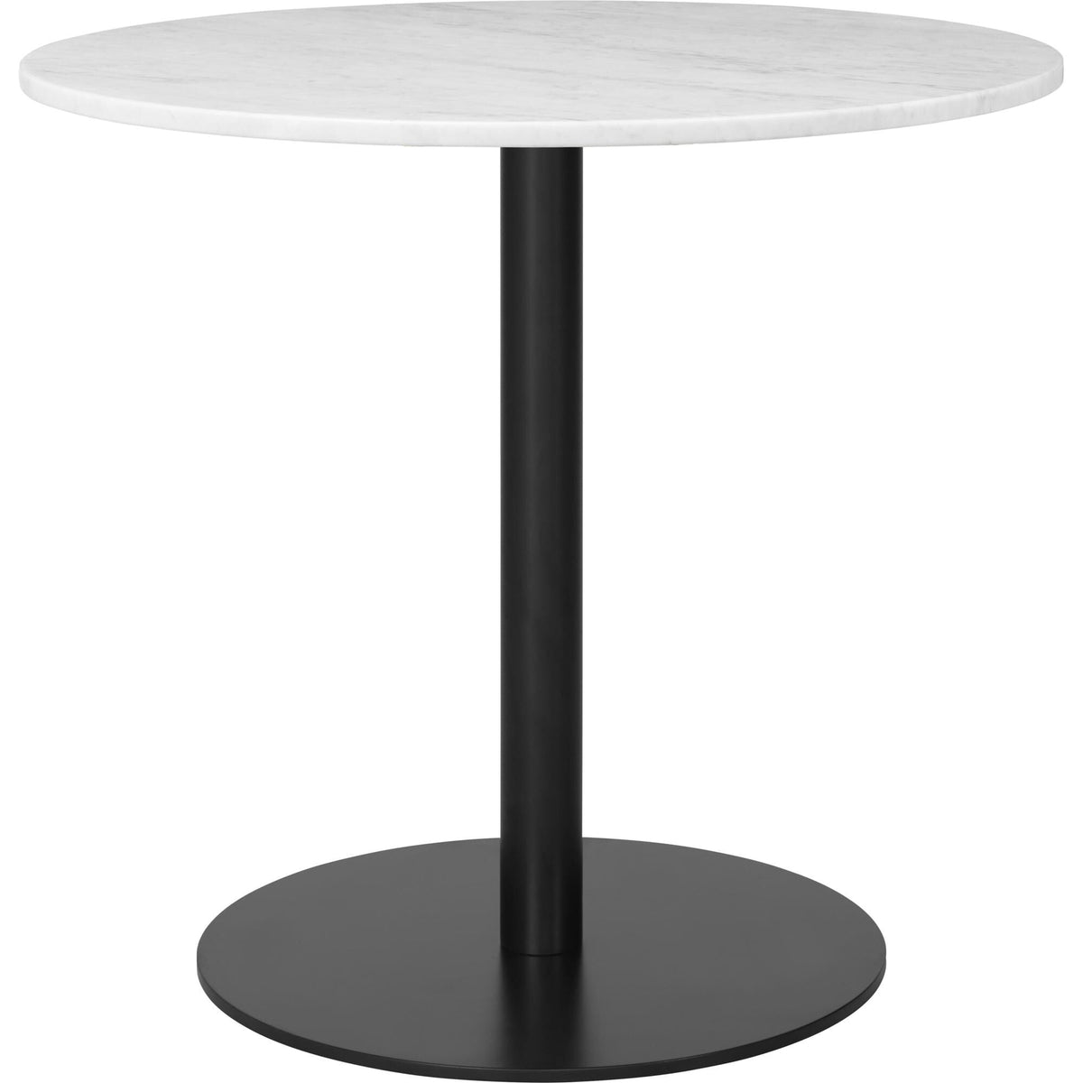 1.0 Dining Table Round Ø80 cm M. Black Base and White Carrara Marble Top