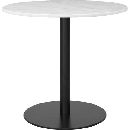 1.0 Dining Table Round Ø80 cm M. Black Base and White Carrara Marble Top