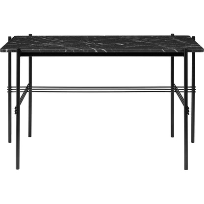 TS Desk 120 x 60 cm w. Black Base and Black Marquina Marble Top