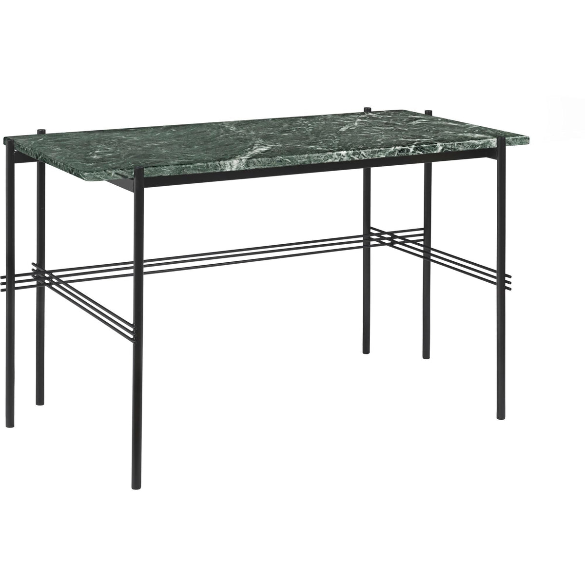 TS Desk 120 x 60 cm with Black Base and Gray Emperador Marble Top