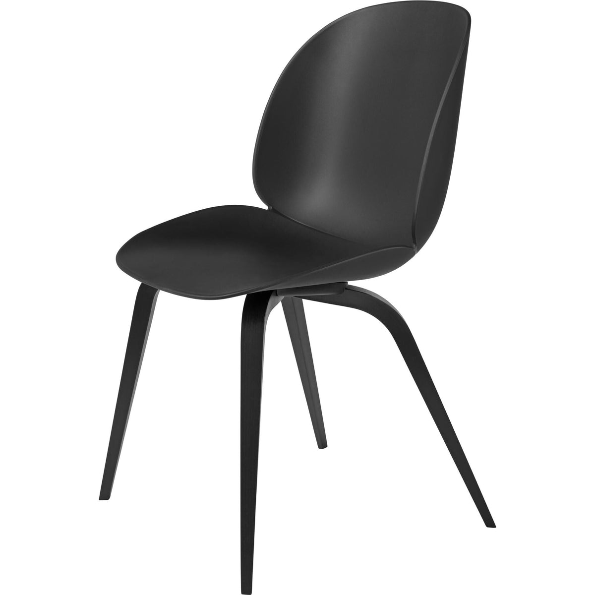 Beetle Dining Chair Wooden Base Black Stained Beech Semi-mat/Alabaster White