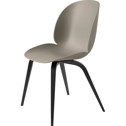 Beetle Dining Chair Wooden Base Black Stained Beech Semi-mat/Alabaster White