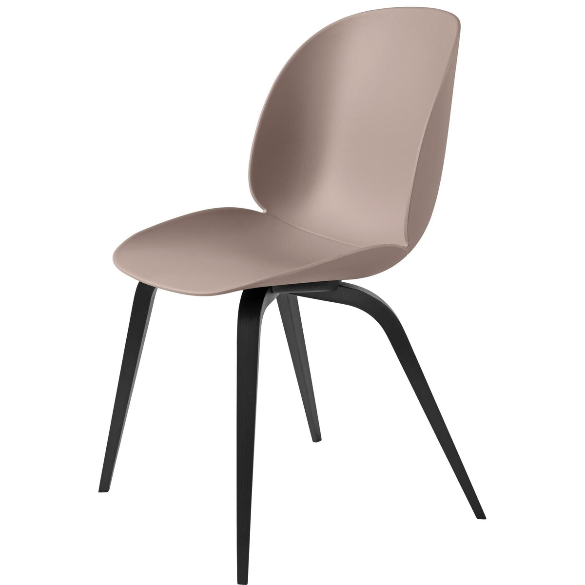 Beetle Dining Chair Wooden Base Black Stained Beech Semi-Mat