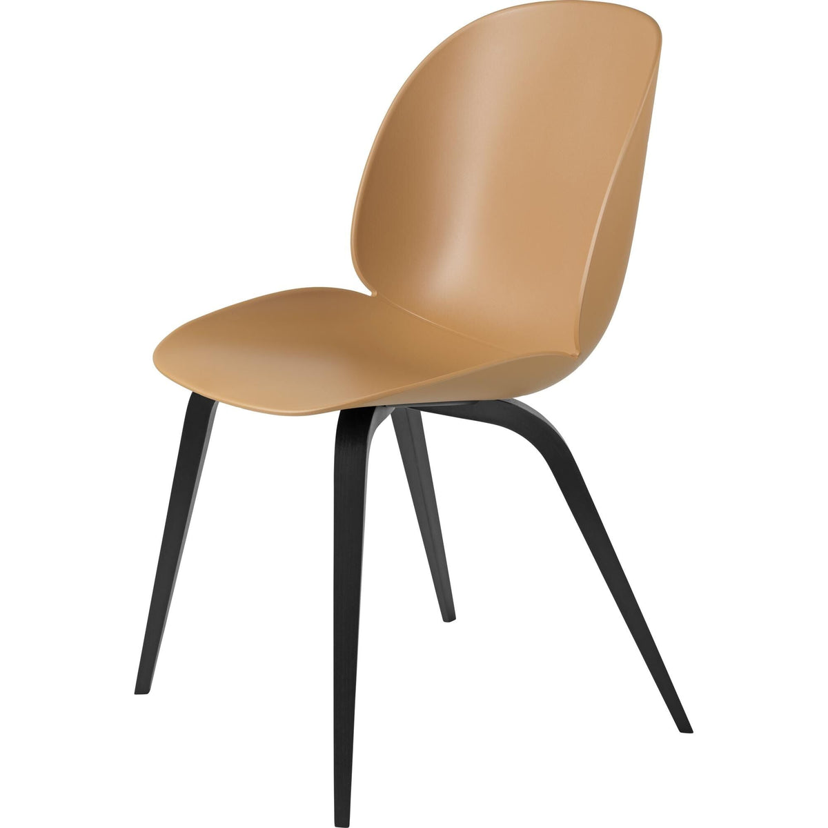 Beetle Dining Chair Wooden Base Black Stained Beech Semi-Mat
