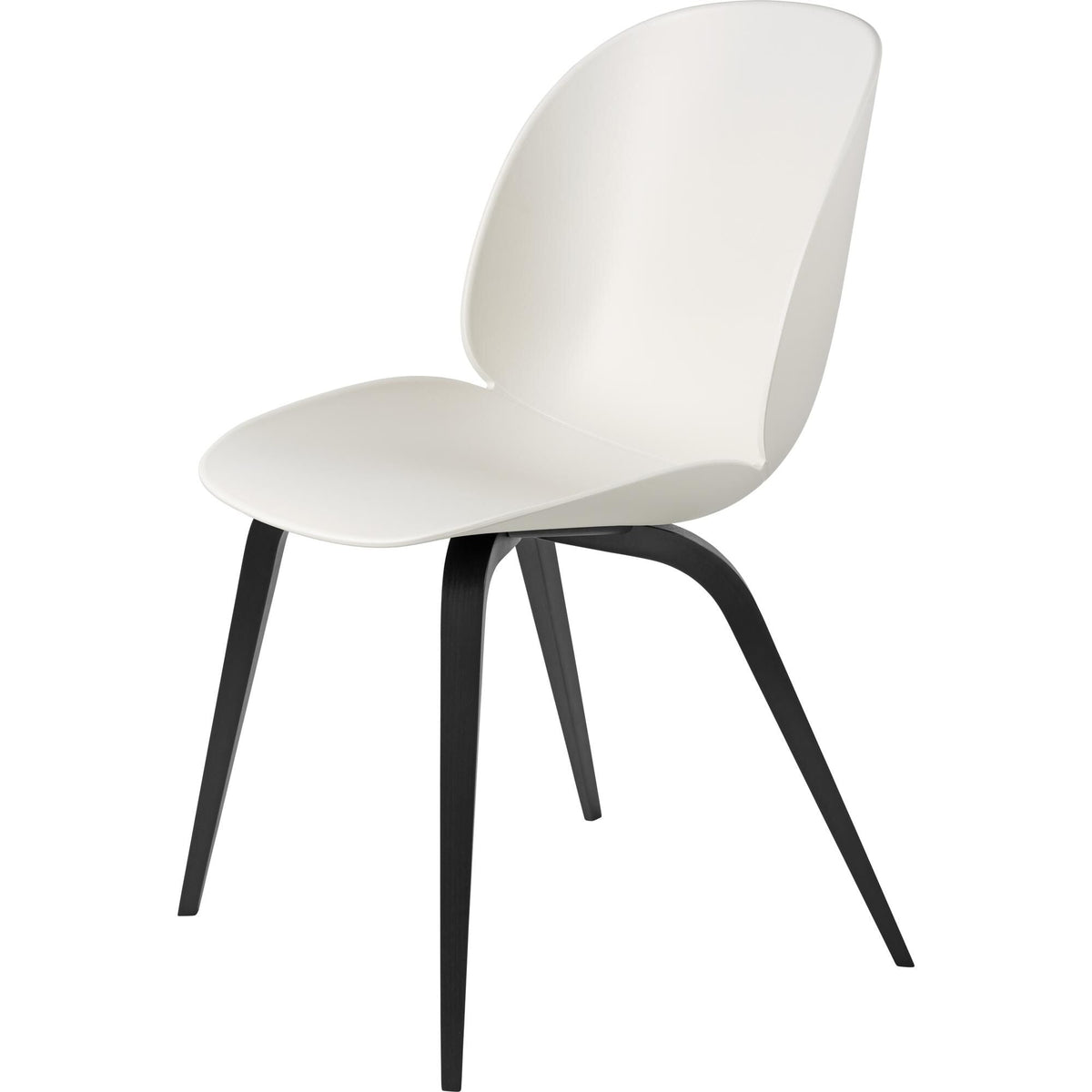 Beetle Dining Chair Wooden Base Black Stained Beech Semi-Mat