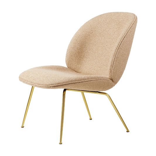 Beetle Armchair Around Bouclé 004 With Legs In Semi Matt Brass