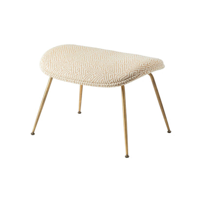 Beetle Ottoman Dora Boucle With Legs In Antique Brass