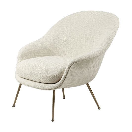 Bat Armchair Dora Bouclé 0001 With Legs In Antique Brass