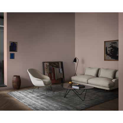 Bat Armchair Dora Bouclé 0001 With Legs In Antique Brass