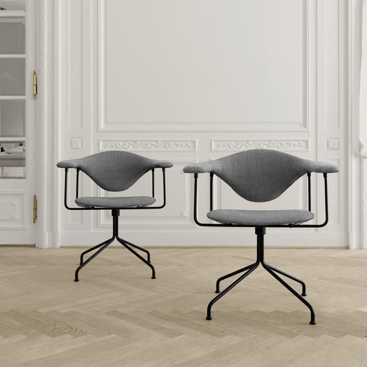 Masculo Office Chair Upholstered In Hallingdal 65 116 With Base In Black Semi Matt