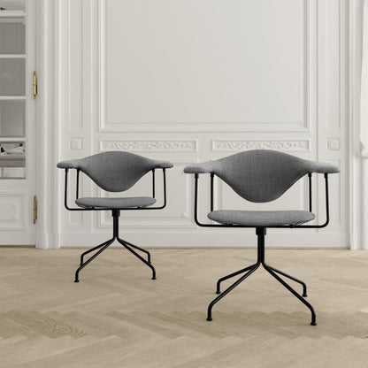 Masculo Office Chair Upholstered In Eero Special FR 106 With Base In Black Semi Matt