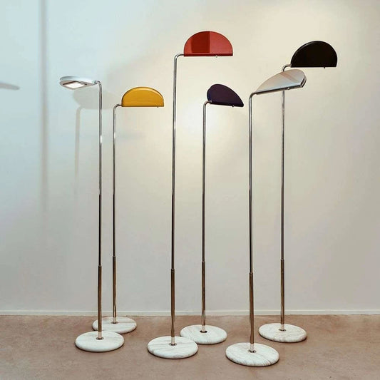 DCWéditions Mezzaluna Floor Lamp Chrome/ Red