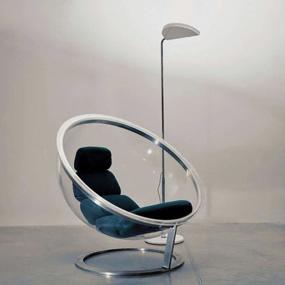 DCWéditions Mezzaluna Floor Lamp Chrome/ Yellow