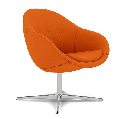 Kokon™ Club - Swivel easy chair with 4-spoke base (Base - Chrome / Upholstery Material - Divina 3)