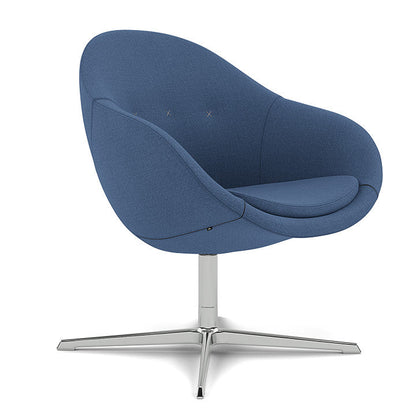 Kokon™ Club - Swivel easy chair with 4-spoke base (Base - Chrome / Upholstery Material - Vidar)