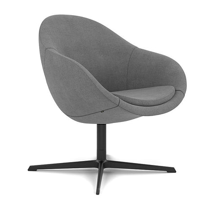 Kokon™ Club - Swivel easy chair with 4-spoke base (Base - Matte Black / Upholstery Material - Fiord 2)