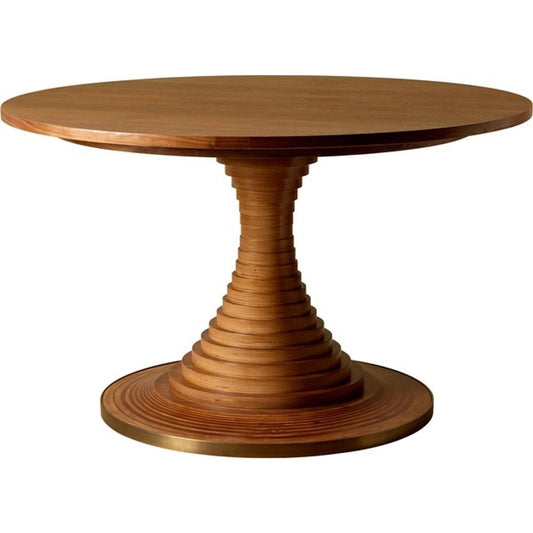 Tavolo A Dischi Dining Table Ø120 American Walnut/High Gloss