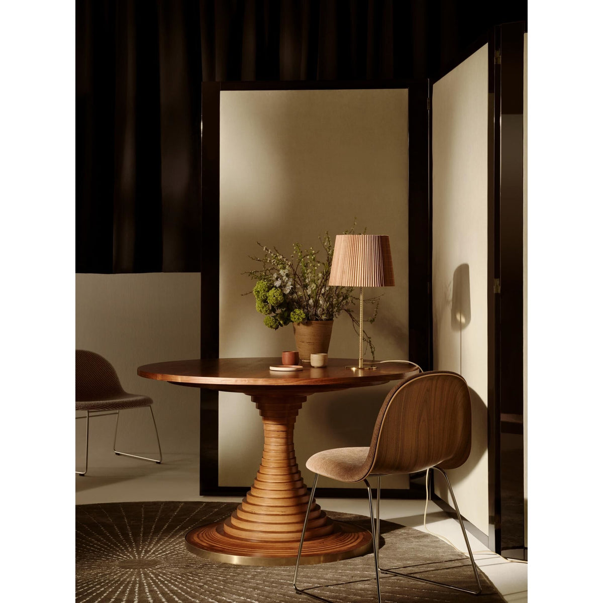Tavolo A Dischi Dining Table Ø120 American Walnut/High Gloss