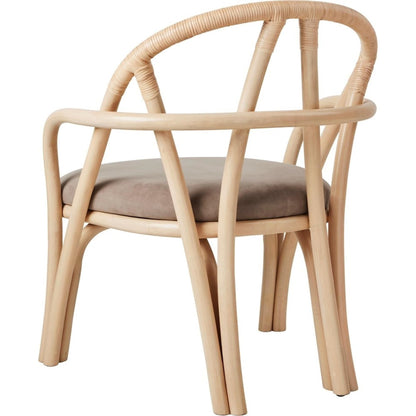 Bistra Armchair Natural Lacquered Rattan/Fustagno Limonta 002
