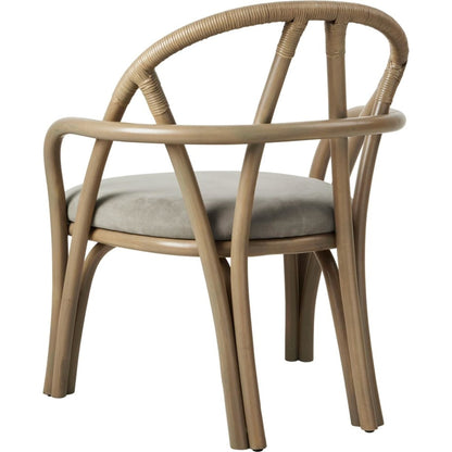 Bistra Armchair Olive Stained Rattan/Fustagno Limonta 003