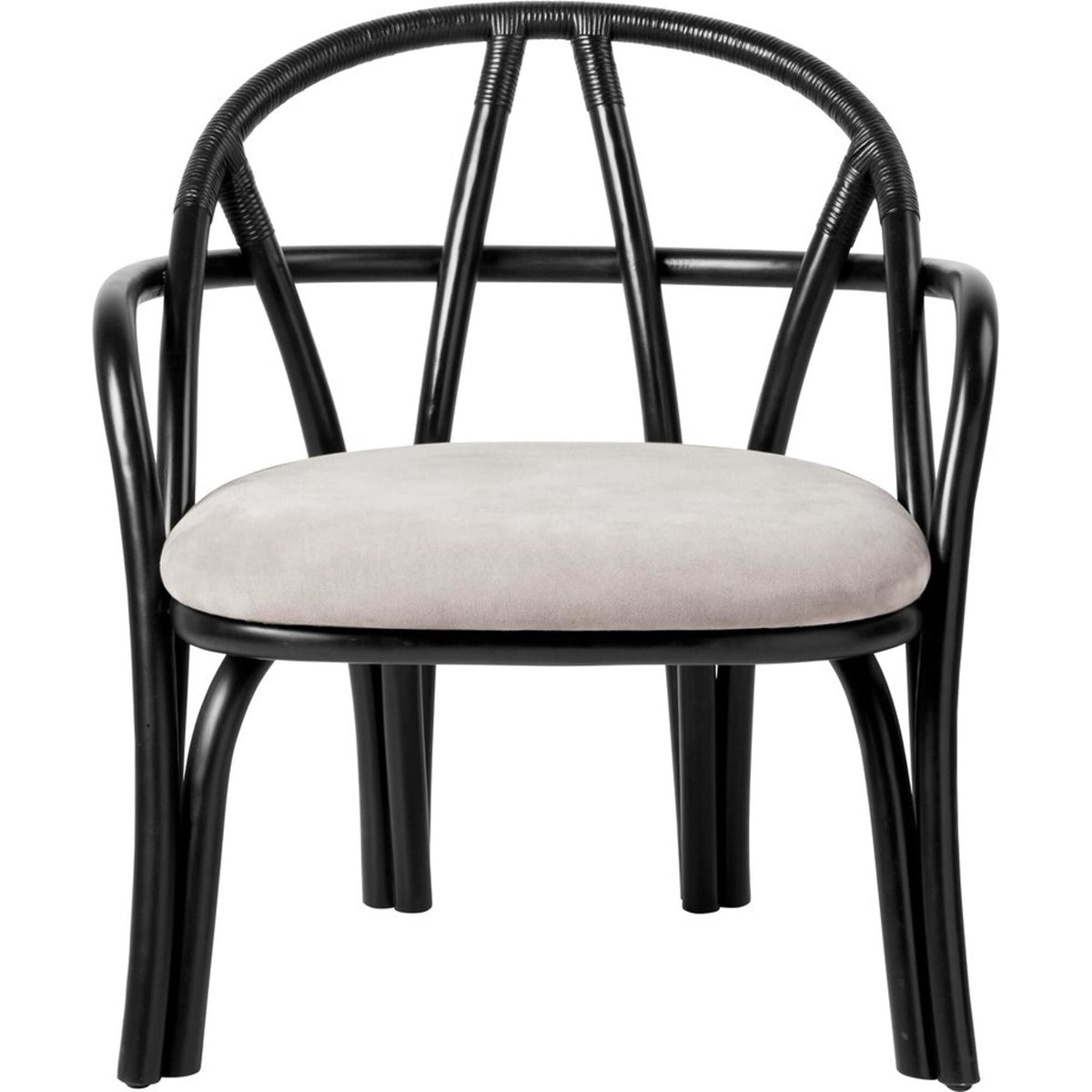Bistra Armchair Ebony Painted Rattan/Fustagno Limonta 001