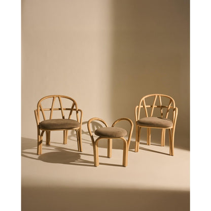 Bistra Stool Natural Lacquered Rattan/Fustagno Limonta 002