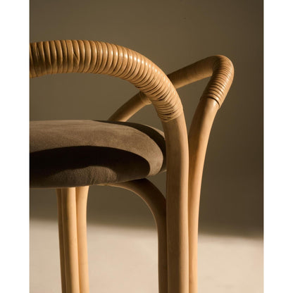 Bistra Stool Olive Stained Rattan/Fustagno Limonta 003