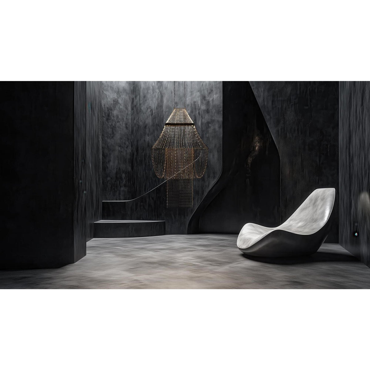 DCWéditions Lamp C Pendant Stainless Steel/ Black
